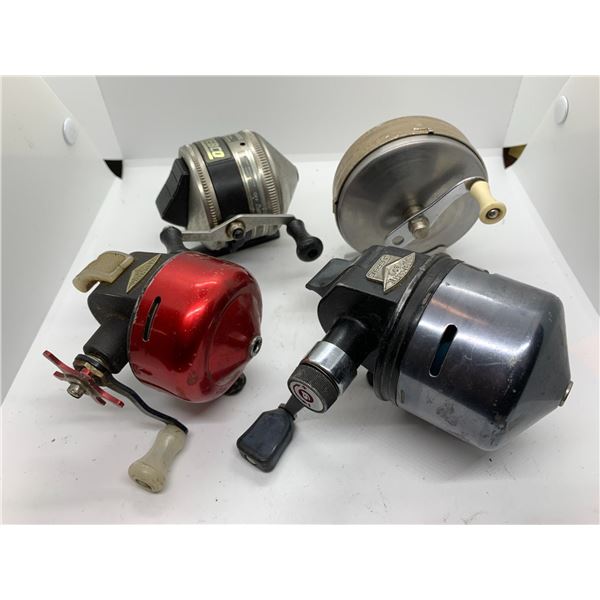 4 Assorted spin cast reels