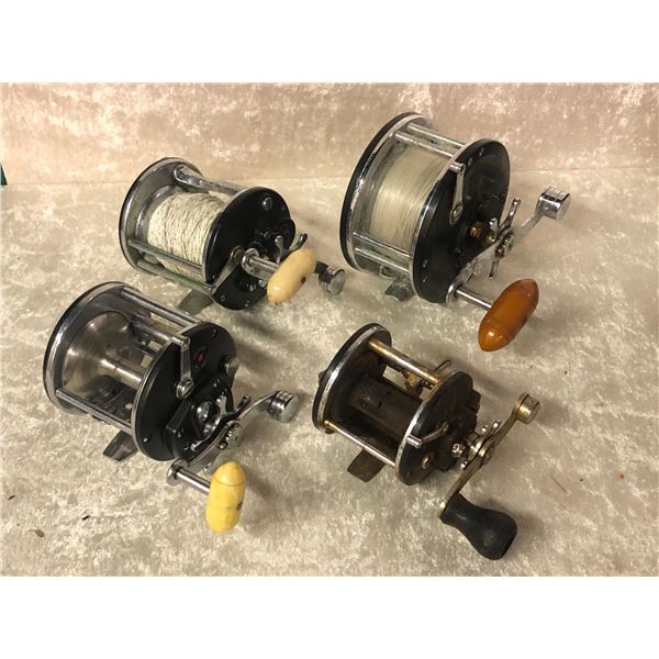 4 Penn assorted level-wind reels