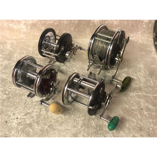 4 Penn assorted level-wind reels