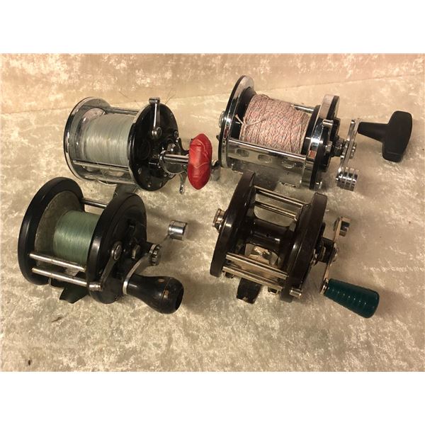 4 Penn assorted level-wind reels