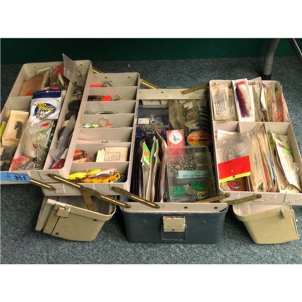 Tackle box and contents (mostly ocean tackle)
