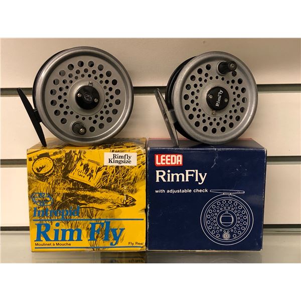 2 Vintage fly reels - intrepid rim fly & leeda rim fly