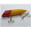 Image 2 : Vintage 4 1/2" martin #2110382 wooden plug w/glass eyes fishing lure