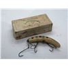 Image 1 : Helin Tackle company Vintage 4" wooden flatfish fishing lure w/orginal box