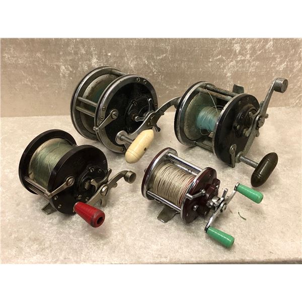 4 Penn assorted level wind fishing reels