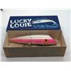 Image 1 : Vintage lucky louie by Bill Minser "silver pearl pink" 5 1/2" fishing plug w/orginal box