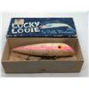 Image 1 : Vintage lucky louie by Bill Minser "silver pearl pink" 5 1/2" fishing plug w/orginal box