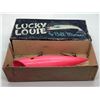 Image 1 : Vintage lucky louie by Bill Minser "pearl pink" 5 1/2" fishing plug w/orginal box