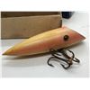 Image 2 : Vintage lucky louie by Bill Minser "pearl pink" 5 1/2" chinook wooden fishing plug w/glass eyes & w/