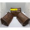 Image 1 : 3 vintage tooled leather reel cases