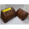 Image 1 : 2 vintage tooled leather reel cases