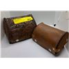 Image 2 : 2 vintage tooled leather reel cases