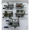 Image 1 : Group of 5 assorted bait cast level-wind bate cast reels