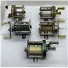 Image 1 : Group of 5 assorted bait cast level-wind bate cast reels