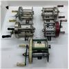 Image 1 : Group of 5 assorted bait cast level-wind bait cast reels