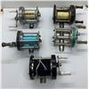 Image 1 : Group of 5 assorted bait cast level-wind bait cast reels