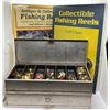 Image 1 : Two Umco aluminium fishing lure boxes filled with assorted spoons & lures & two collectable fishing 