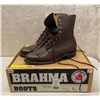 Image 1 : Pair of Brahma brown lace boots - size 7 (NOS)