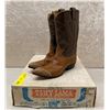 Image 1 : Pair of Tony Lama tan lancer/tree bark cowboy boots size 7 (NOS)