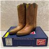 Image 1 : Pair of Tony Lama chemigum brown cowboy boots size 9 (NOS)