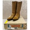 Image 1 : Pair of Tony Lama rust brown cowboy boots size 6 1/2 (NOS)