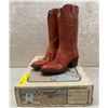 Image 1 : Pair of Sanders rusty tan tapered toe cowboy boots size 7 1/2