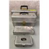 Image 2 : Set of 4 Umco vintage tackle boxes and lure boxes (rust free aluminum)