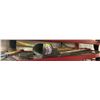 Image 1 : Group of 8 assorted handy yard tools - post digger/axe/pry bar/sledge hammer/etc....