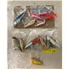 Image 1 : Group of 13 assorted vintage wooden salmon plugs - lyman lures & unmarked lures
