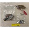 Image 1 : Group of assorted vintage wooden fishing lures - mercury minnows/giant fly/heddon approx. 7