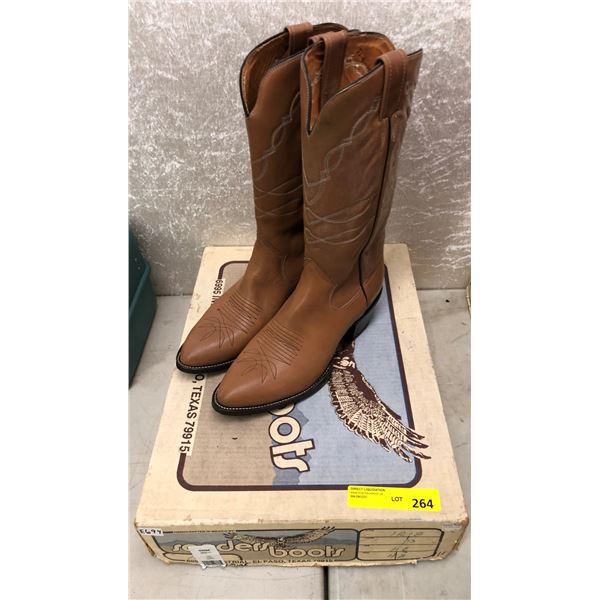 Pair sanders tan cowboy boots size 11 (NOS)