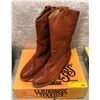 Image 1 : Pair Kodiak safety insulated tan pull-on cowboy boots size 13 (NOS)