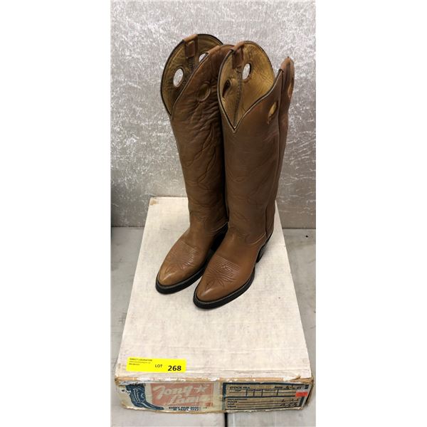 Brown high top cowboy boots ladies size 5 1/2 (NOS)