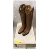 Image 1 : Brown high top cowboy boots ladies size 5 1/2 (NOS)