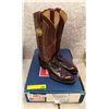 Image 1 : Pair tony lama inca kitty tan/tan eel cowboy boots size 9 (NOS)