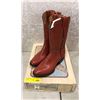 Image 1 : Pair of Sanders men's rust round toe cowboy boots size 10 1/2 (NOS)