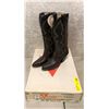 Image 1 : Pair of Sanders chocolate dark brown pointed toes cowboy boots size 6 (NOS)