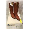 Image 1 : Pair of Tony Lama veal autumn rust cowboy boots size 5 (NOS)
