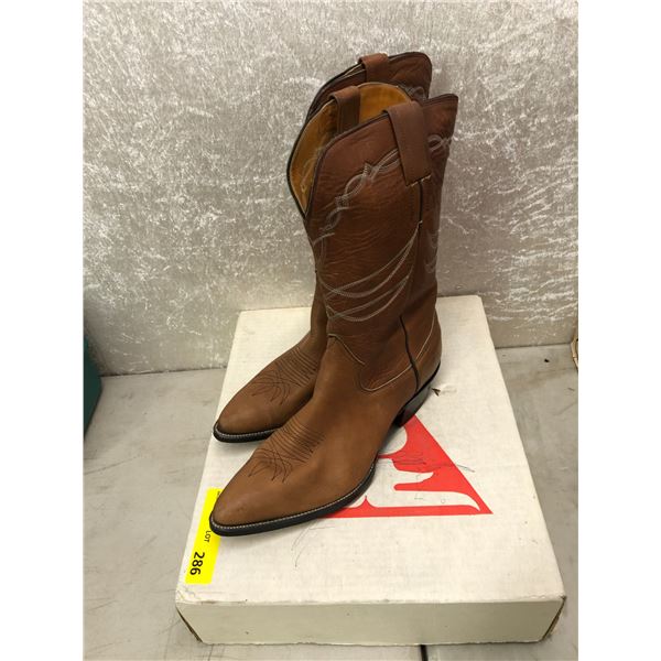 Pair of Sanders redwood mule cowboy boots size 11 (NOS)