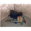 Image 1 : Two large bench vises - ERON no.100 mechanics vise & wood workers vise