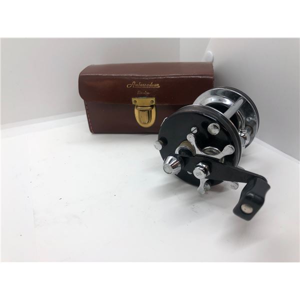 ABU Garcia ambassadeur 6000C black level-wind reel w/ leather case