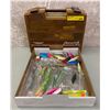 Image 1 : Two boxes of assorted salmon ocean fishing gear - salmon plugs/ jigs/ hoochies/ flashers etc.