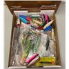 Image 2 : Two boxes of assorted salmon ocean fishing gear - salmon plugs/ jigs/ hoochies/ flashers etc.