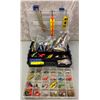 Image 1 : Two boxes filled with assorted vintage flat fish lures & spoons