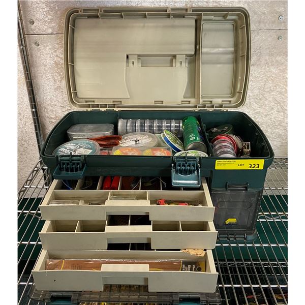 Plano tackle box & contents (mostly fresh water tackle)