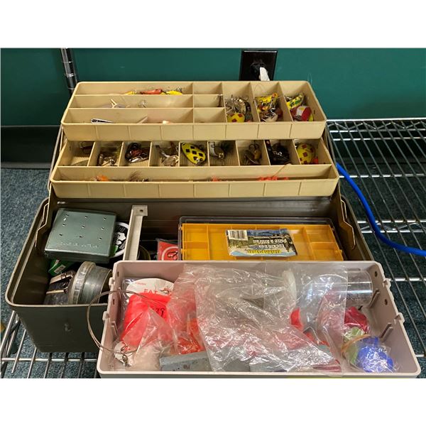 Plano tackle box & contents (mostly fresh water tackle)