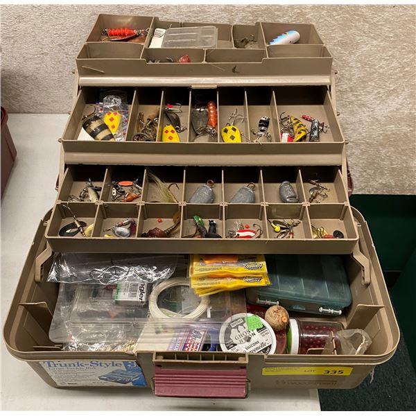 Woodstream tackle box & contents (mostly fresh water tackle)