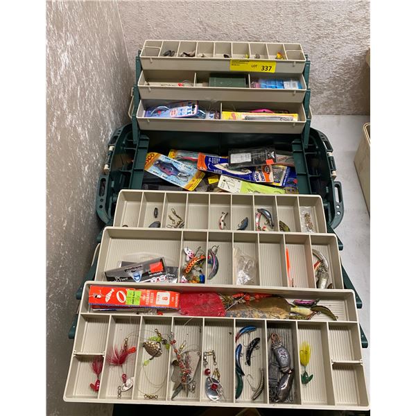 Plano tackle box & contents (mix of fresh water & ocean tackle)