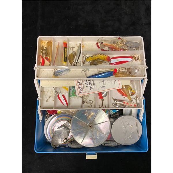 Vintage Plano tackle box & contents (mostly fresh water tackle)