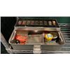Image 1 : 1950s/60s UMCO aluminium tackle box & contents (mostly fresh water tackle)